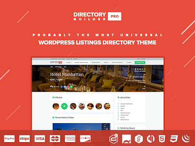 Directory Builder - Classified Listings & Events ads advertising business classifieds companies database directory events faceted listings reservation reviews