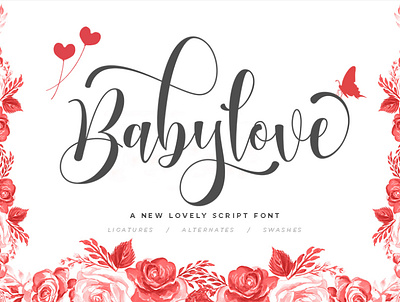 Babylove Script animation app best seller design font font awesome font design font family fonts illustration illustrator lettering logo smoothie typography web website wedding card