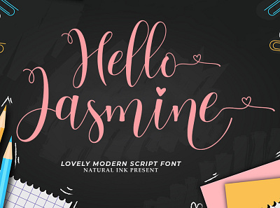 Hello Jasmine animation best seller branding design font font awesome font design logo love lovecraft smoothie wedding card