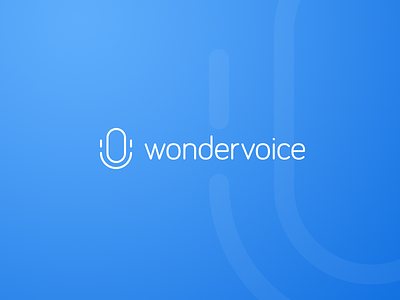 Wondervoice Logo blue icon logo mark mic microphone smiling symbol voice