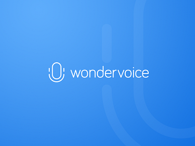 Wondervoice Logo blue icon logo mark mic microphone smiling symbol voice