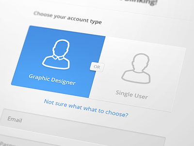 Toggle blue button deiner designer form icon interface outline sign up stacks toggle ui user ux web