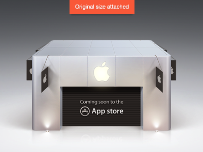 Coming soon to the App store icon aluminium app app store apple black building deiner flags grey icon lights metal photoshop realistic silver white