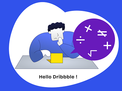 Hello Dribbble! bored design figma figmadesign hellodribbble illustration laptop math mathematica mathematics