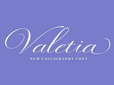 Font Valetia font script