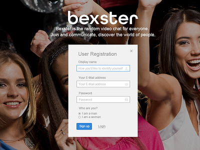 Bexster. Random Chat Service ux web design web development