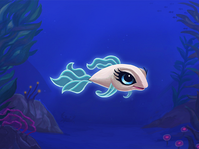 Glowfish aquatic fish game design illustration painting photoshop pretty studyflow underwater