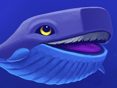 Baby whale closeup artwork drawing fish illustration painting photoshop studyflow underwater