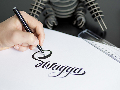 Swagga lettering logo calligraphy ink lettering logo sketches swagga t shirt typography