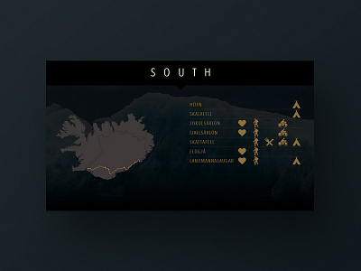 SOUTH ICELAND - Travel between landscapes ice iceland landscape logo map picto roadtrip ui ux