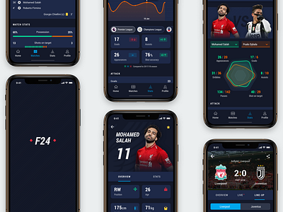 Football 24 Mobile App data data visualisation football italy juventus liverpool liverpool fc stats uidesign