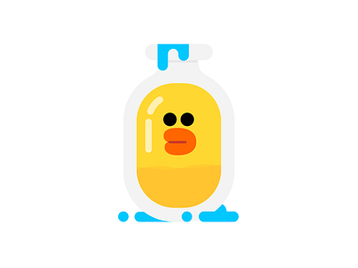 Sally in the bottle bottle chick chicken illustration linefriends sally yellow