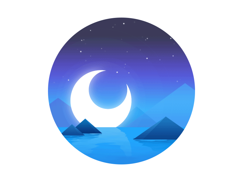 Night gif illustration lonely moon night sky star