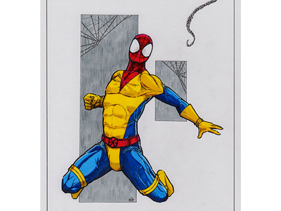 Spidey X Suit 90s comic art comics conceptual design drawing fanart illustration marvel