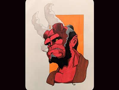 The Red Monkey comic art comics copicmarkers drawing fanart hellboy illustration red