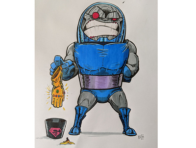 Darkseid Cleans cartoon cartoon character dc dc comics dccomics drawing humor illustration villians