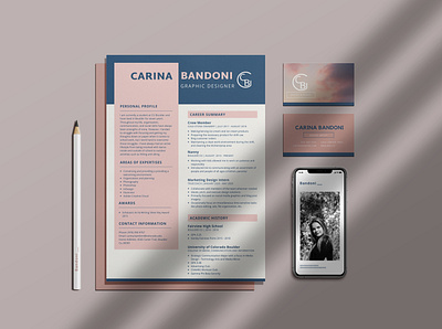 Resume and Contact Card adobe branding design photoshop