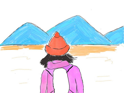 Mountain Girl Illustration adobe brush fresco illustration