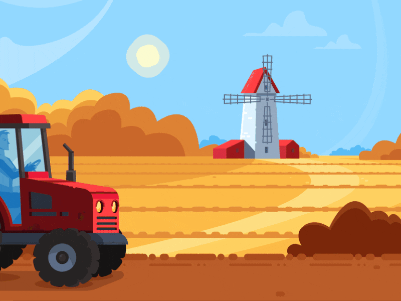 tractor анимация