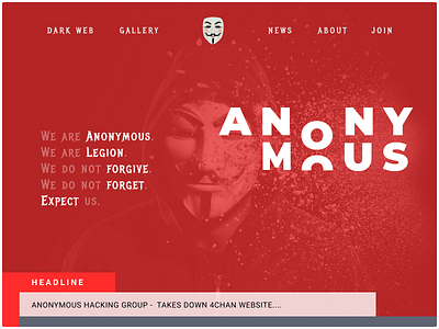 anonymous group home section anonymous design hacking homepage website website design