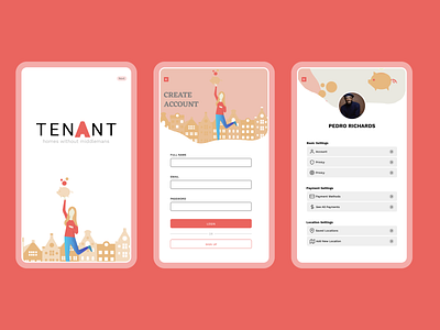 tenant app branding dailyui design figma form design homepage illustration minimal mobile app tenant website design