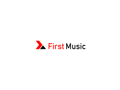 First Music black blackandwhite brand branding daily logo challenge design flat icon illustrator label logo minimal minimalist logo modern music record recordlabel red white