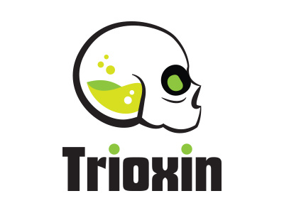 Trioxin Logo brand green illustration illustrator logo science skull trioxin vector