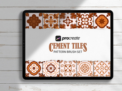 Cement Tile Pattern Brush Set Procreate background pattern brush procreate procreate brushes