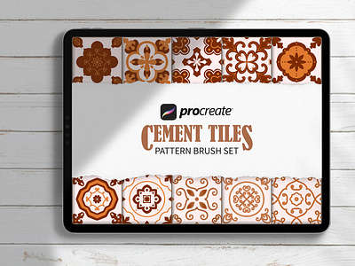 Cement Tile Pattern Brush Set Procreate