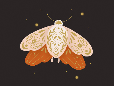 Skull Moth design illustration moth vector
