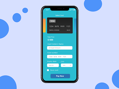 Credit Card Checkout ui design app ux