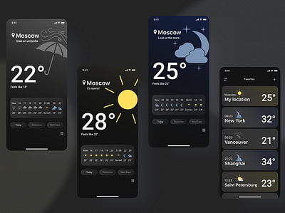 Dark mode| Weather App app design art branding dark interface dark mode dark theme design figma interface mobile app mobile ui ui weather app weather app design