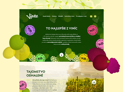 Vinea Kumšt Muštu - Landing Page design drink flat fresh fruit grape homepage illustration juice kofola landing page minimal responsive ui ux web design website