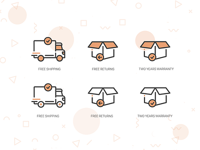 Shipping icons design flat icon illustration outline return shipping ui warranty web website