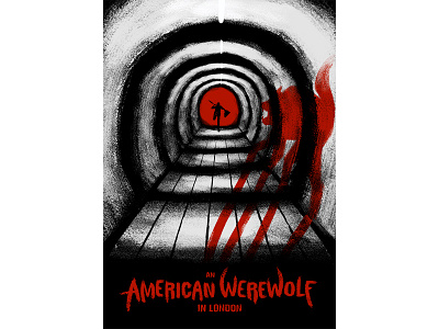 An American Werewolf in London horror movie muti poster running werewolf wolf