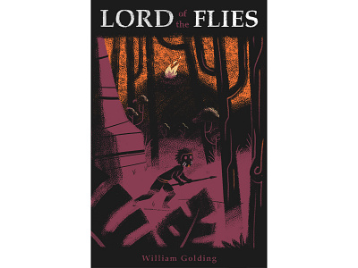 Lord of the Flies book book cover character digital painting fire forest illustration lord of the flies texture trees