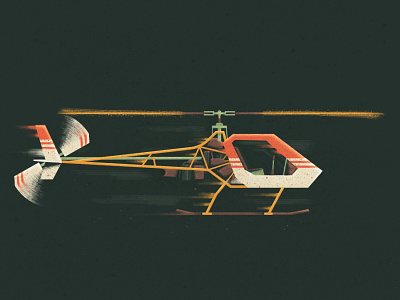 Helicopter digital illustration flying helicopter motion
