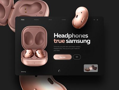 Samsung headphones | First screen concept branding design designer first screen inspiration samsung ui ui design uiux ux ux design web design