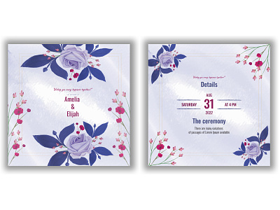 Watercolor wedding invitation card design invitation card invitation design watercolor wedding waterinvitaion wedding wedding card wedding card design