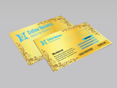 Golden Color business post card design