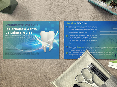 Dental company postcard design template corporate dental medical postcard postcard design