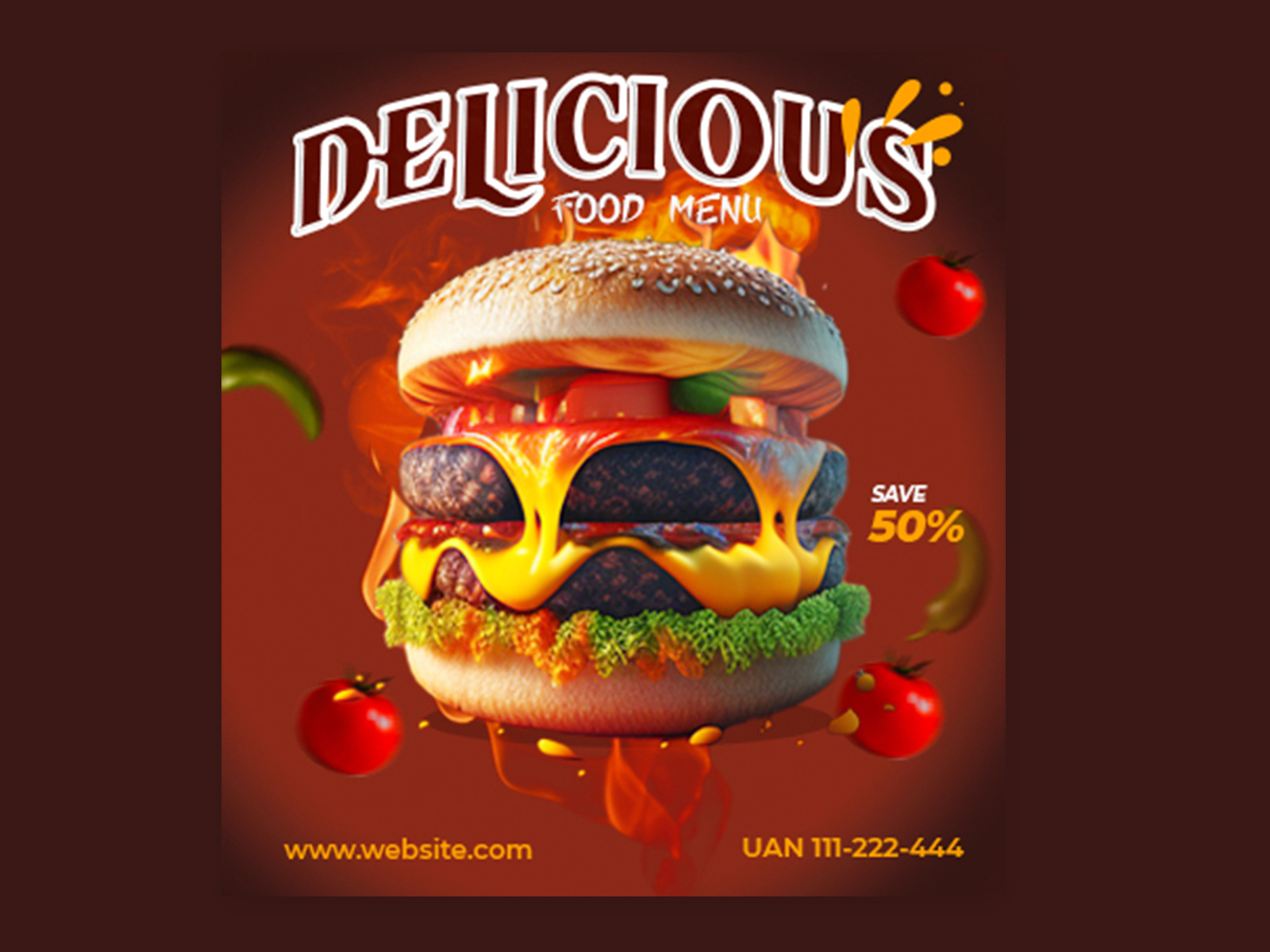 Fast food burger discount social media ad post design by EveryBrandBD