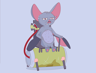 Old bat bat blood cartoon characterdesign illustration vectorart