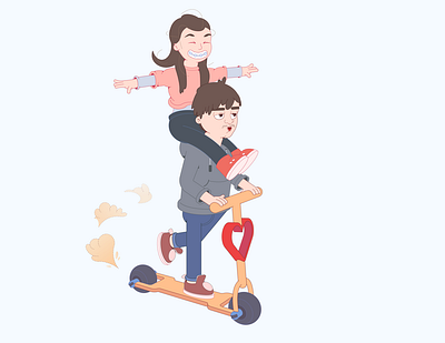 Love cartoon cartoon character lovers scooter