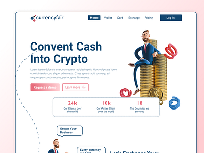 CurrencyFair 3d crypto currency web ui uiux uiux website