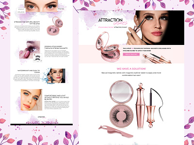 Beauty and Cosmetics Landing page beauty beauty products brand and identity brand design branding cosmetics creative design design landing page make up product product branding product design visual identity