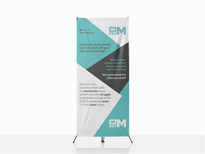 RevM banner exhibit design roll up banner rollup