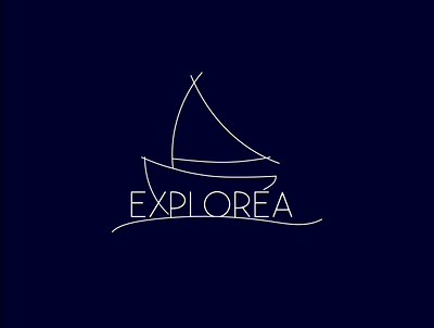Explorea logotype boat design illustrator logo typography vector