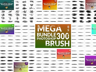 Watercolor Brush Bundle Vl 05