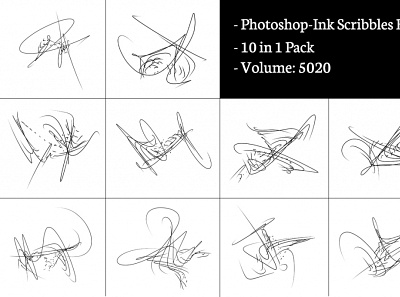 Free Photoshop-Ink Scribbles Brush abstract artistic best free photoshop brush brush design effect free brush pack mrikhokon photoshop photoshop brushes texture